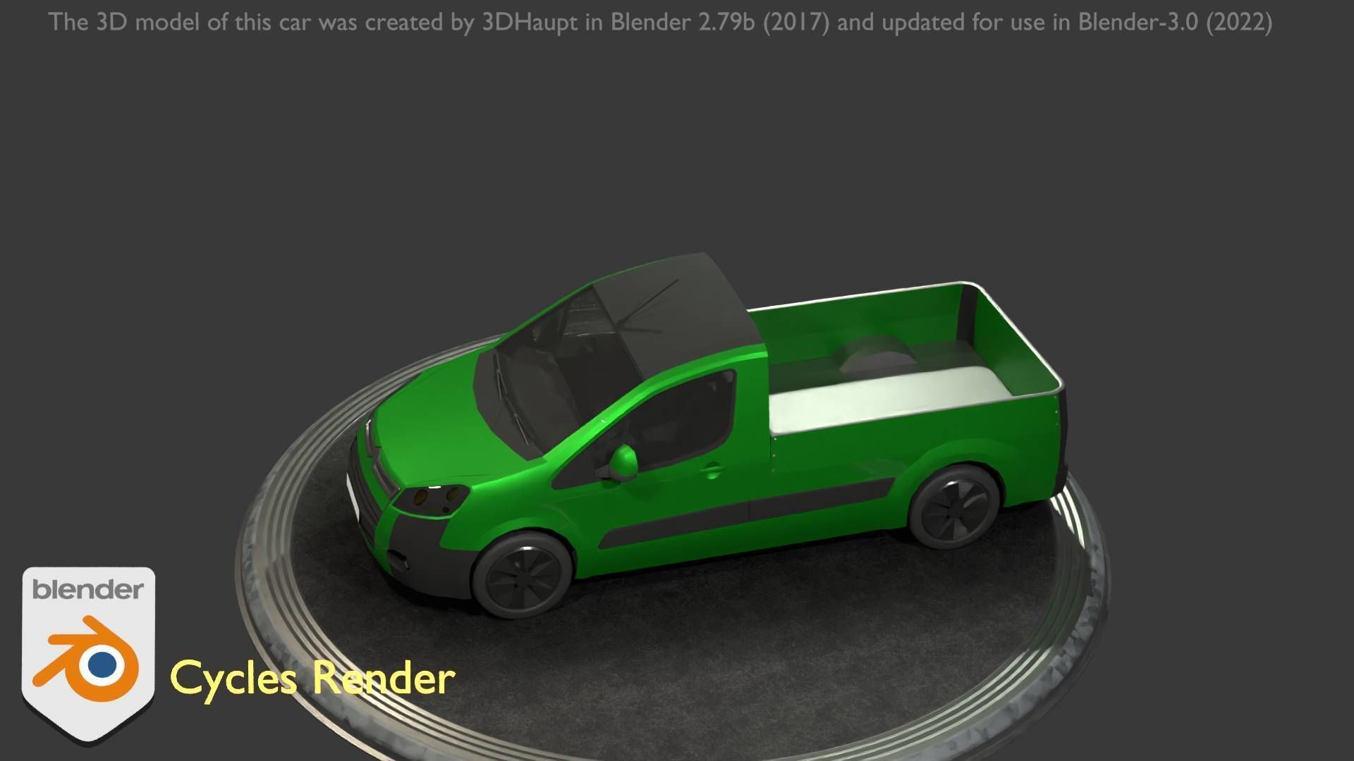 City Car 52 Utility Vehicles Van Pickup 1500 Type-D Green Low-poly 3D model_94