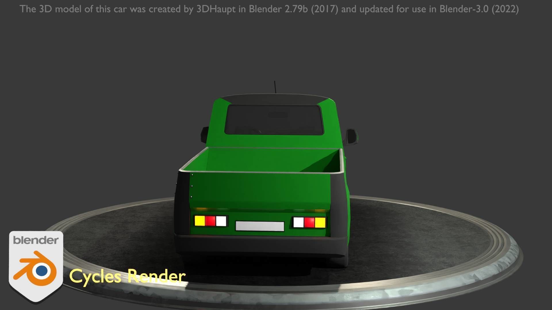 City Car 52 Utility Vehicles Van Pickup 1500 Type-D Green Low-poly 3D model_55