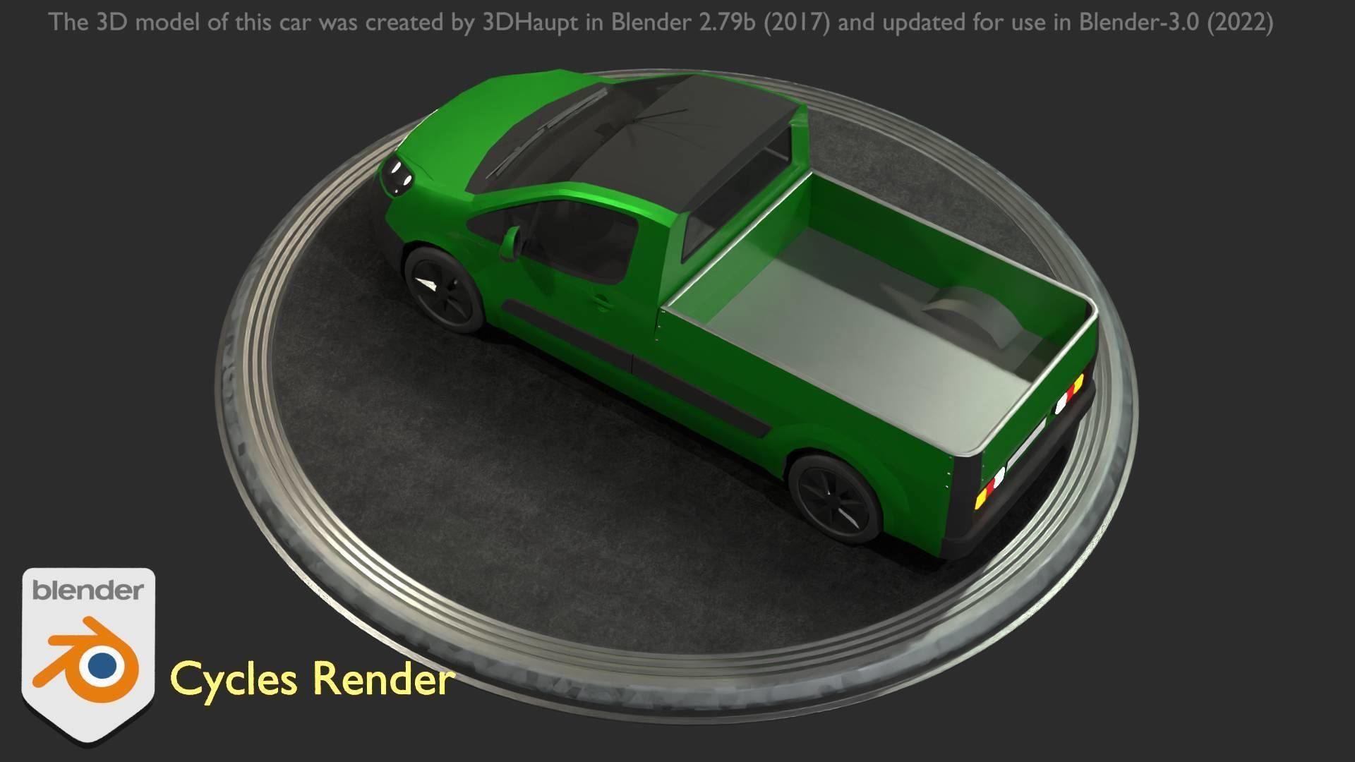 City Car 52 Utility Vehicles Van Pickup 1500 Type-D Green Low-poly 3D model_81