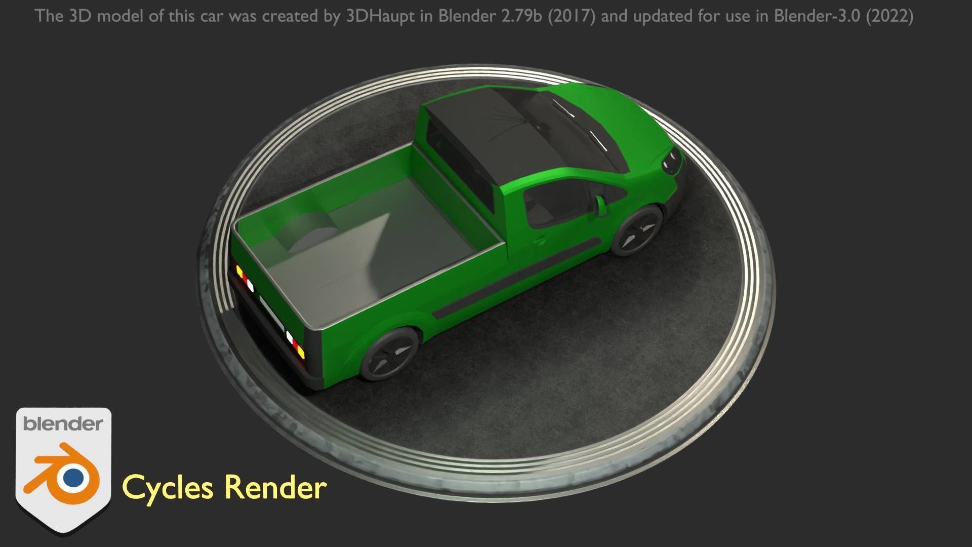 City Car 52 Utility Vehicles Van Pickup 1500 Type-D Green Low-poly 3D model_51