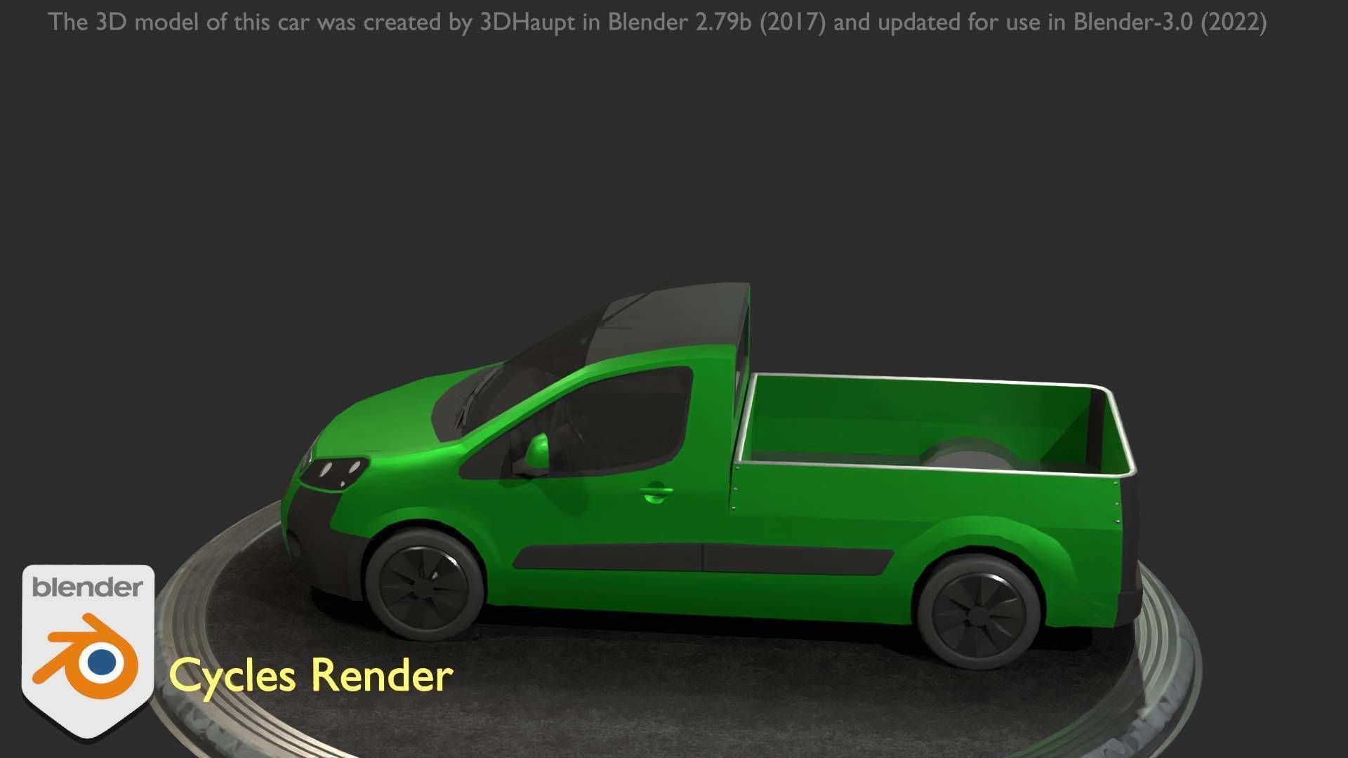 City Car 52 Utility Vehicles Van Pickup 1500 Type-D Green Low-poly 3D model_57