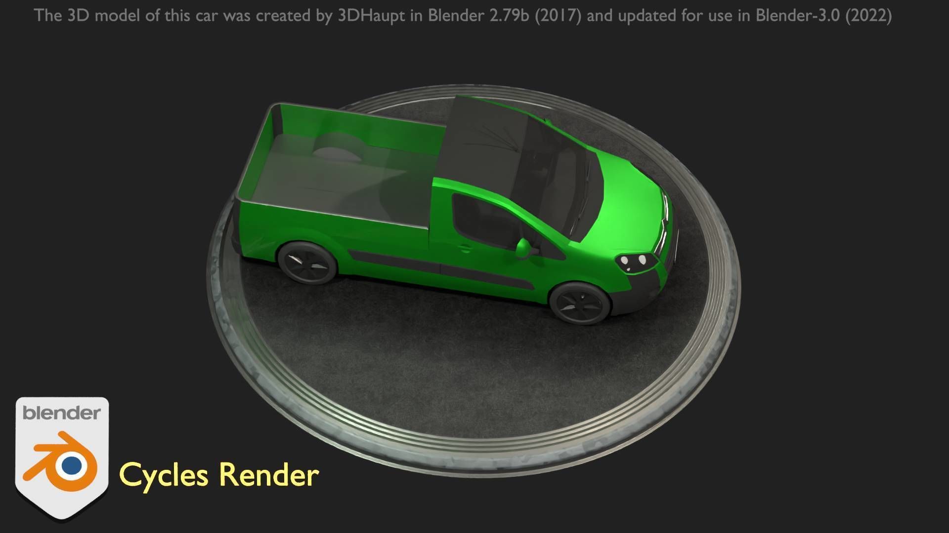 City Car 52 Utility Vehicles Van Pickup 1500 Type-D Green Low-poly 3D model_48