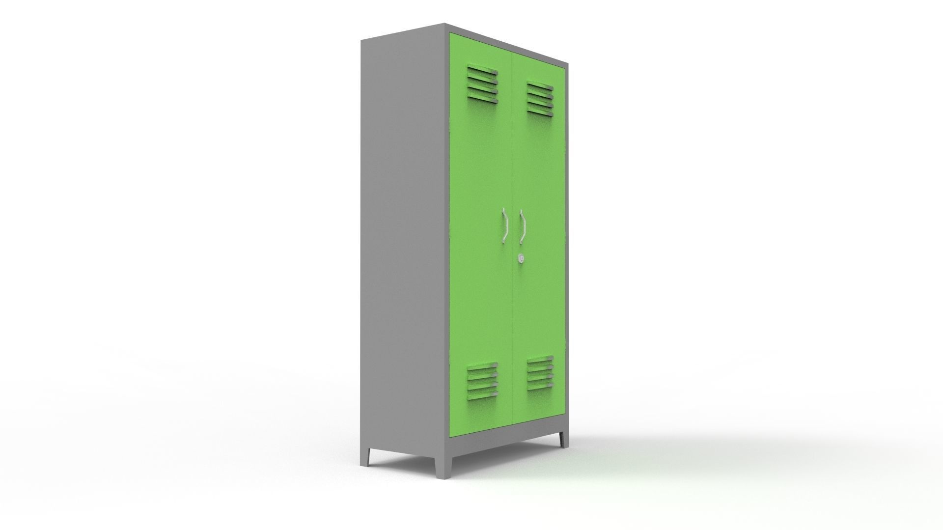 METAL CABINET-5 TYPES-GRAY AND GREEN 3D Model Collection_9