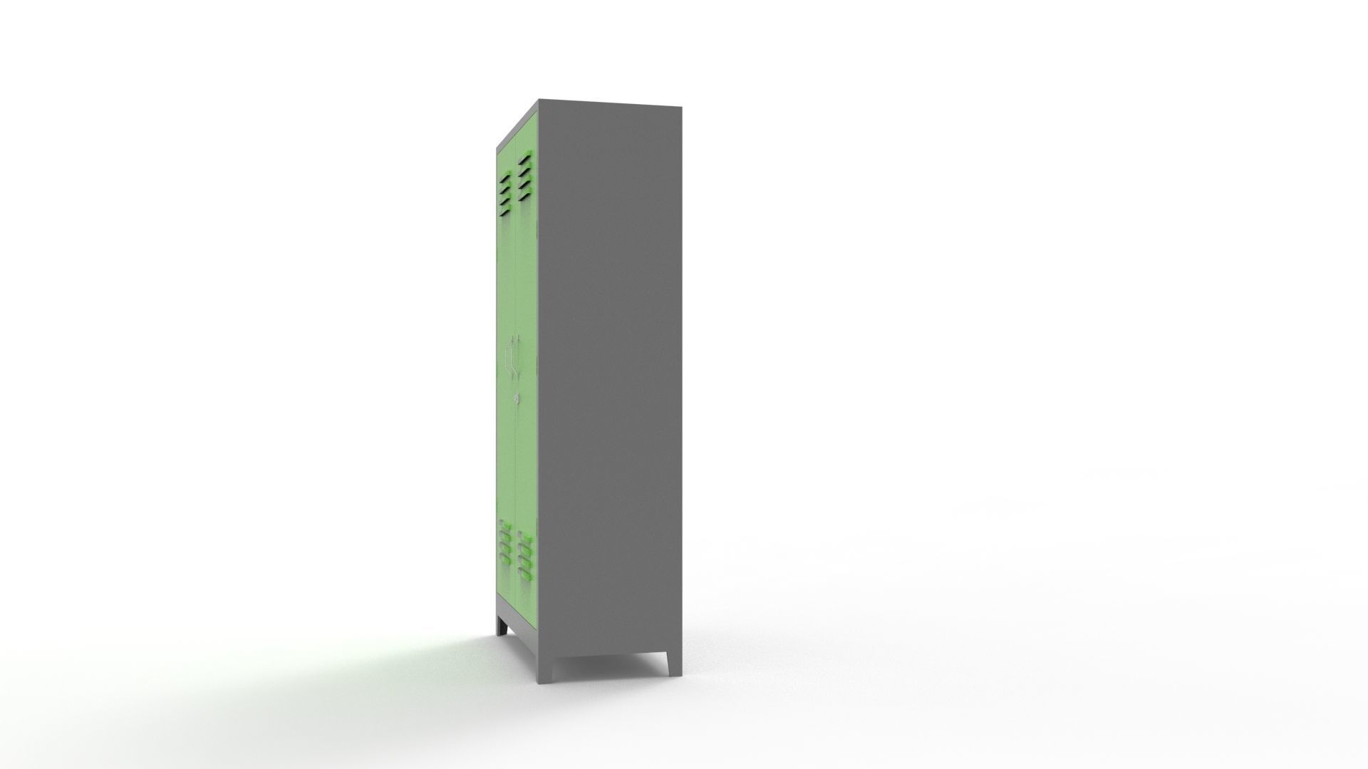 METAL CABINET-5 TYPES-GRAY AND GREEN 3D Model Collection_3