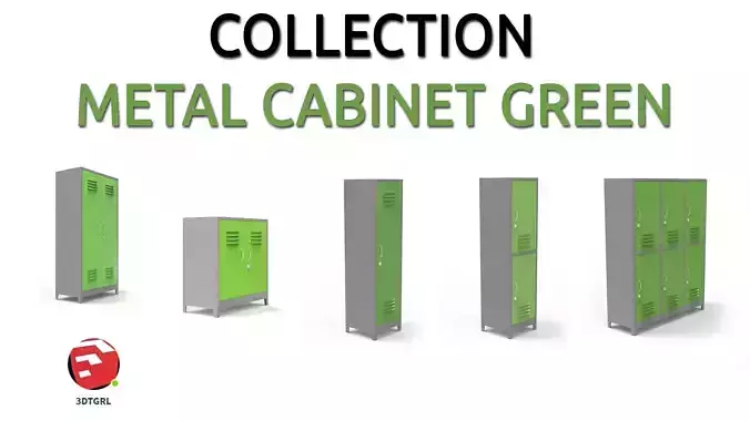METAL CABINET-5 TYPES-GRAY AND GREEN 3D Model Collection METAL CABINET-5 TYPES-GRAY AND GREEN 3D Model Collection