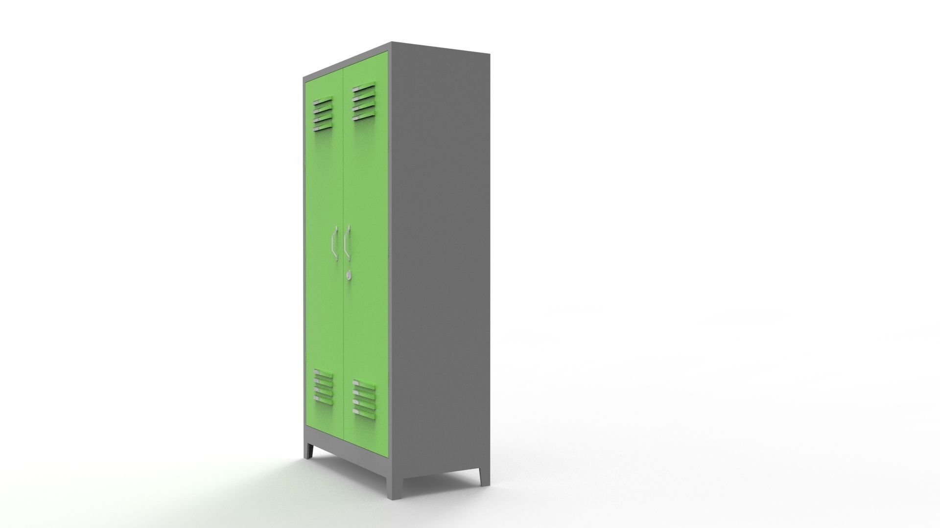 METAL CABINET-5 TYPES-GRAY AND GREEN 3D Model Collection_5