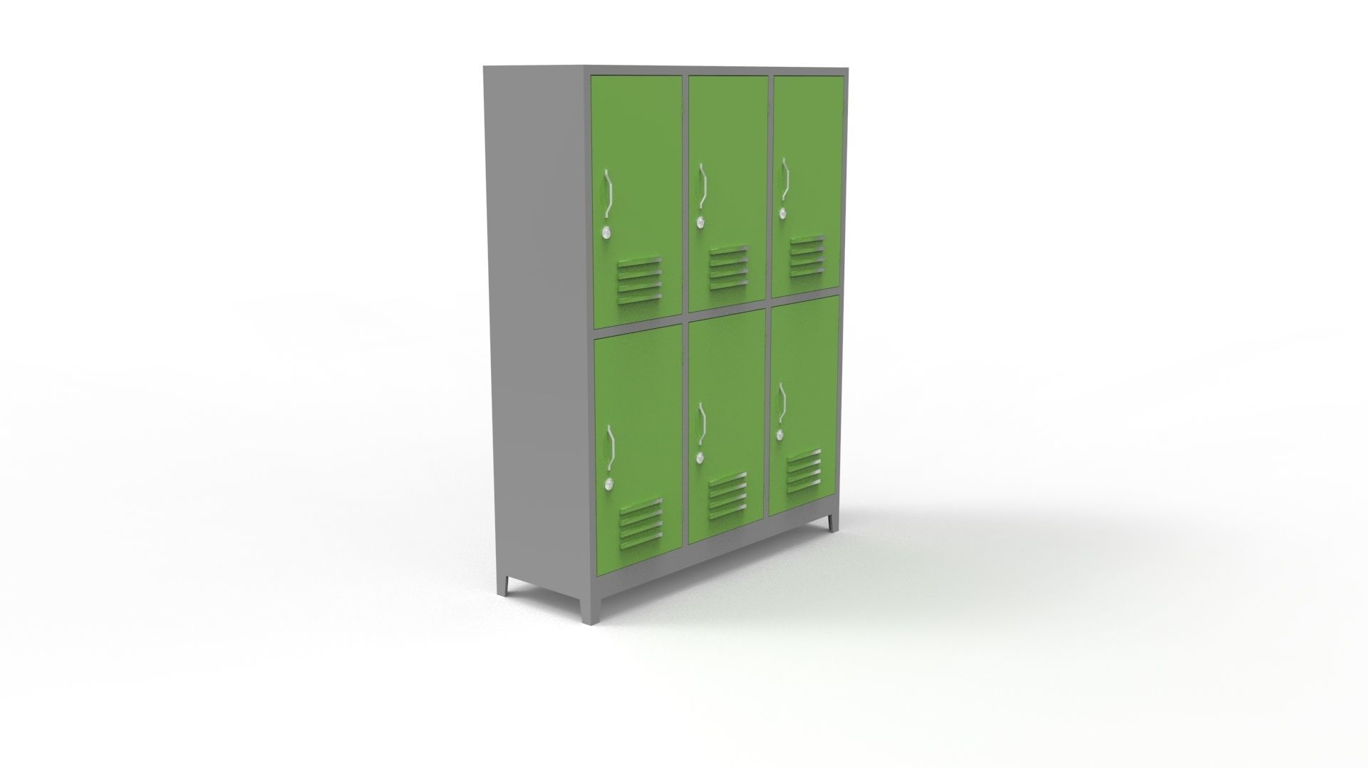 METAL CABINET-5 TYPES-GRAY AND GREEN 3D Model Collection_76