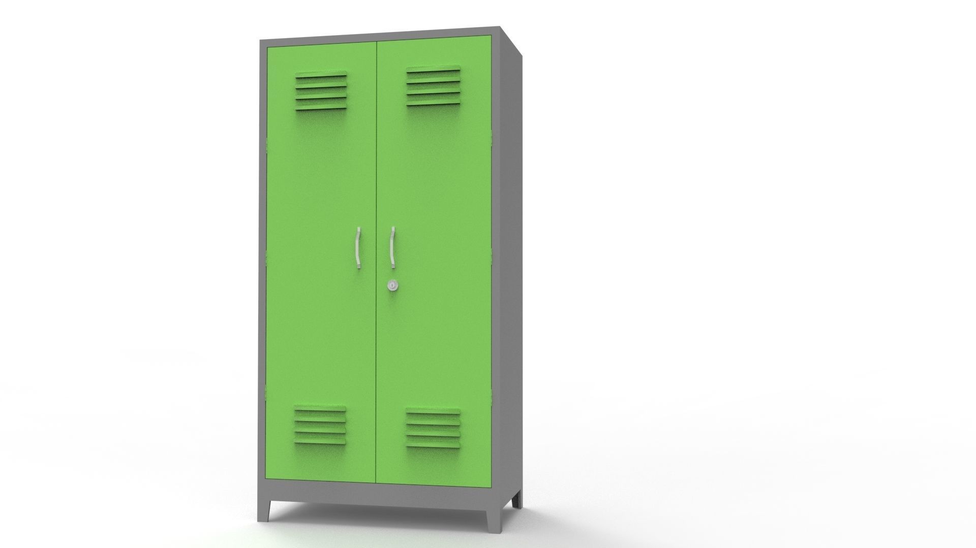 METAL CABINET-5 TYPES-GRAY AND GREEN 3D Model Collection_16