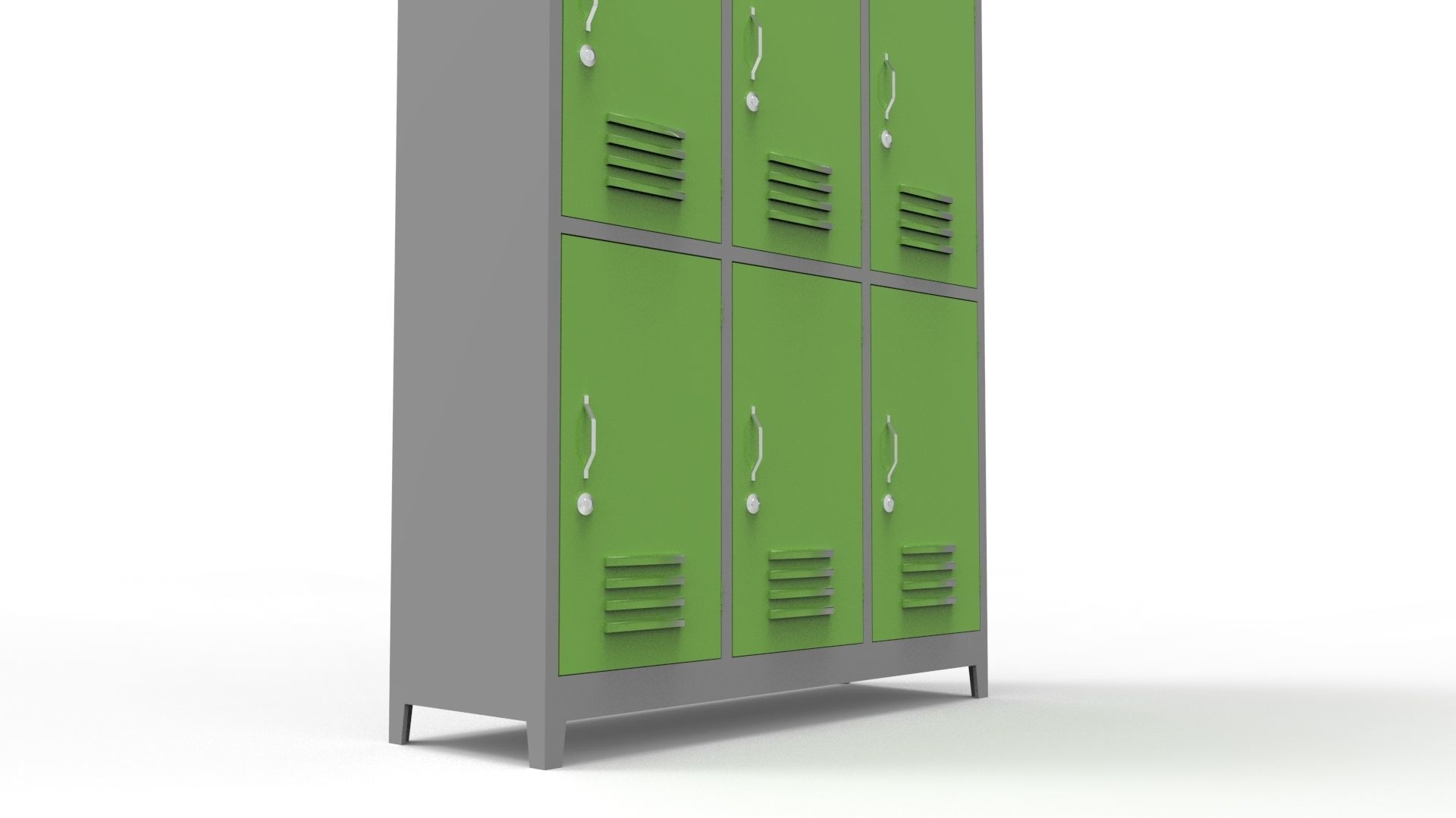 METAL CABINET-5 TYPES-GRAY AND GREEN 3D Model Collection_78