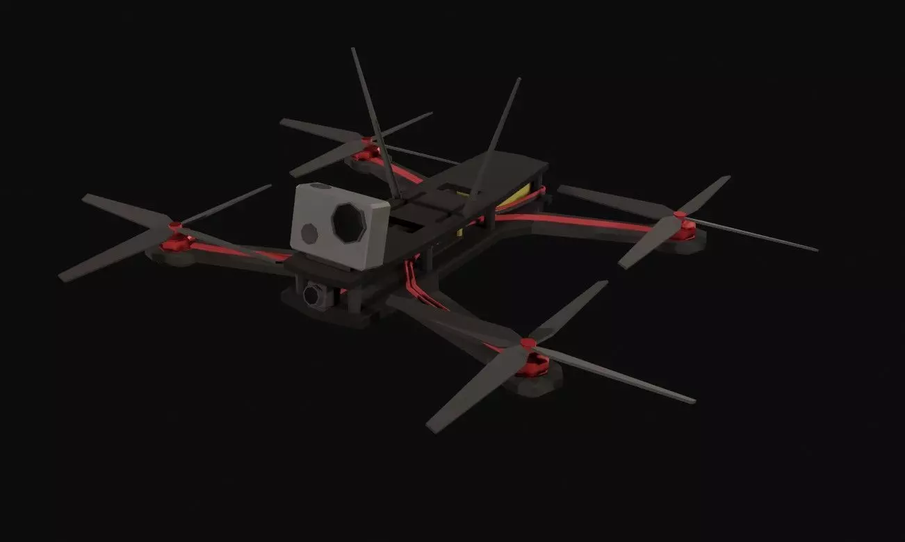 FPV Drone Low-poly 3D model_0