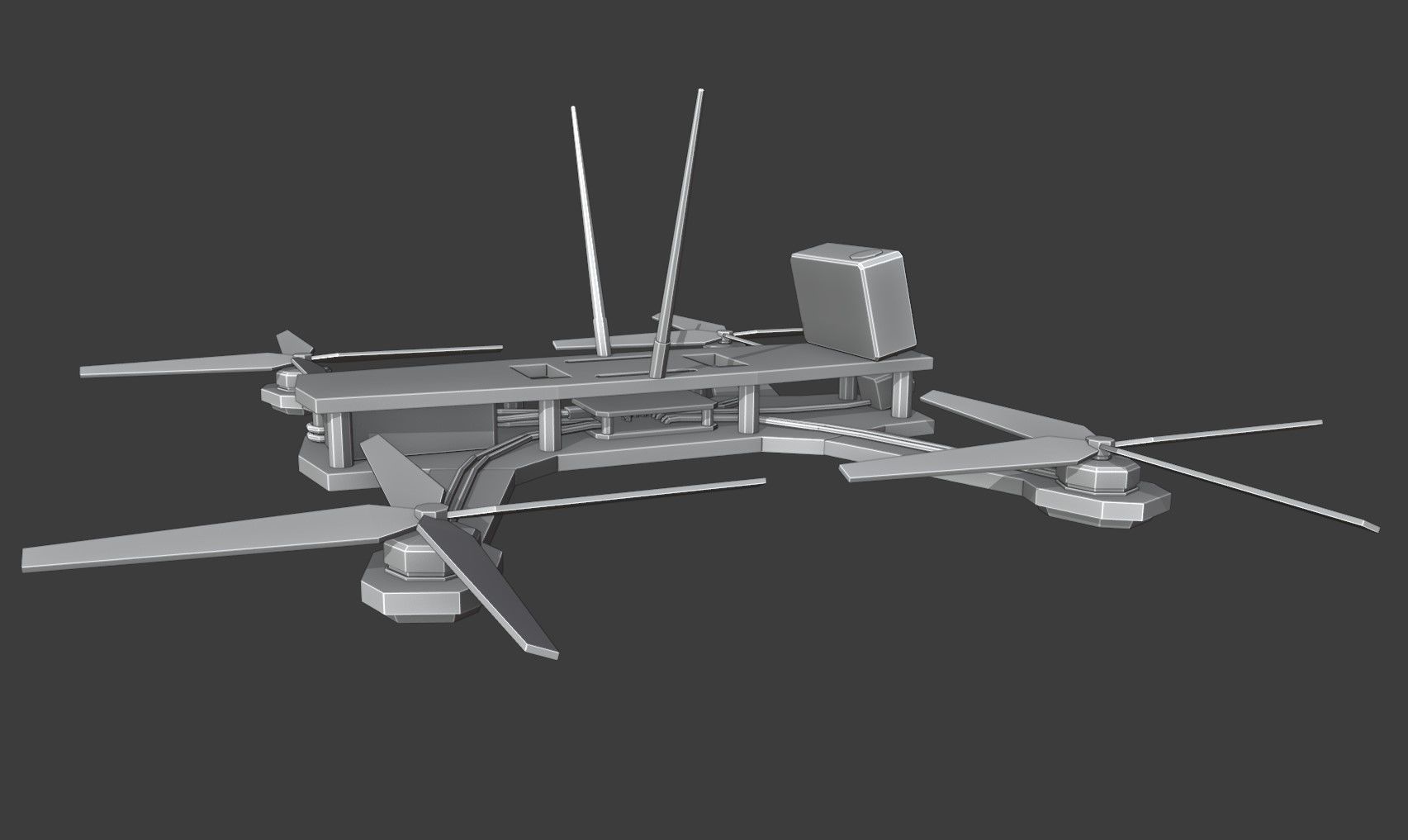 FPV Drone Low-poly 3D model_8