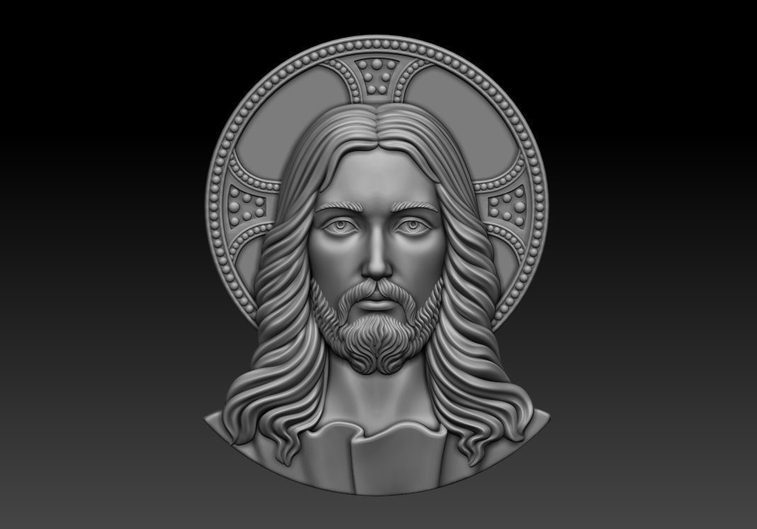Jesus 2 head 3D print model_11