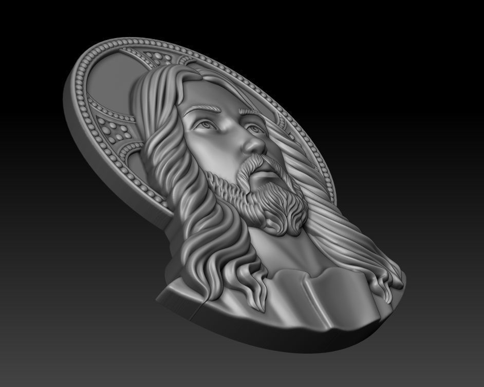 Jesus 2 head 3D print model_12