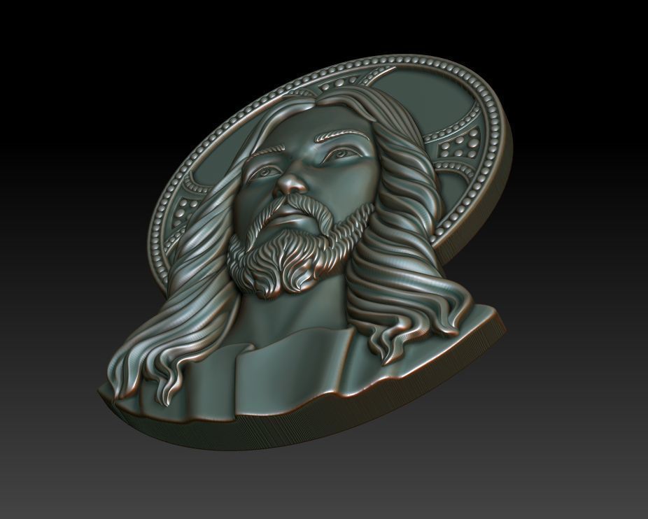 Jesus 2 head 3D print model_9