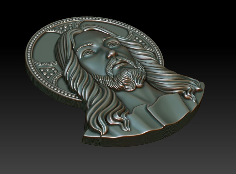 Jesus 2 head 3D print model_8