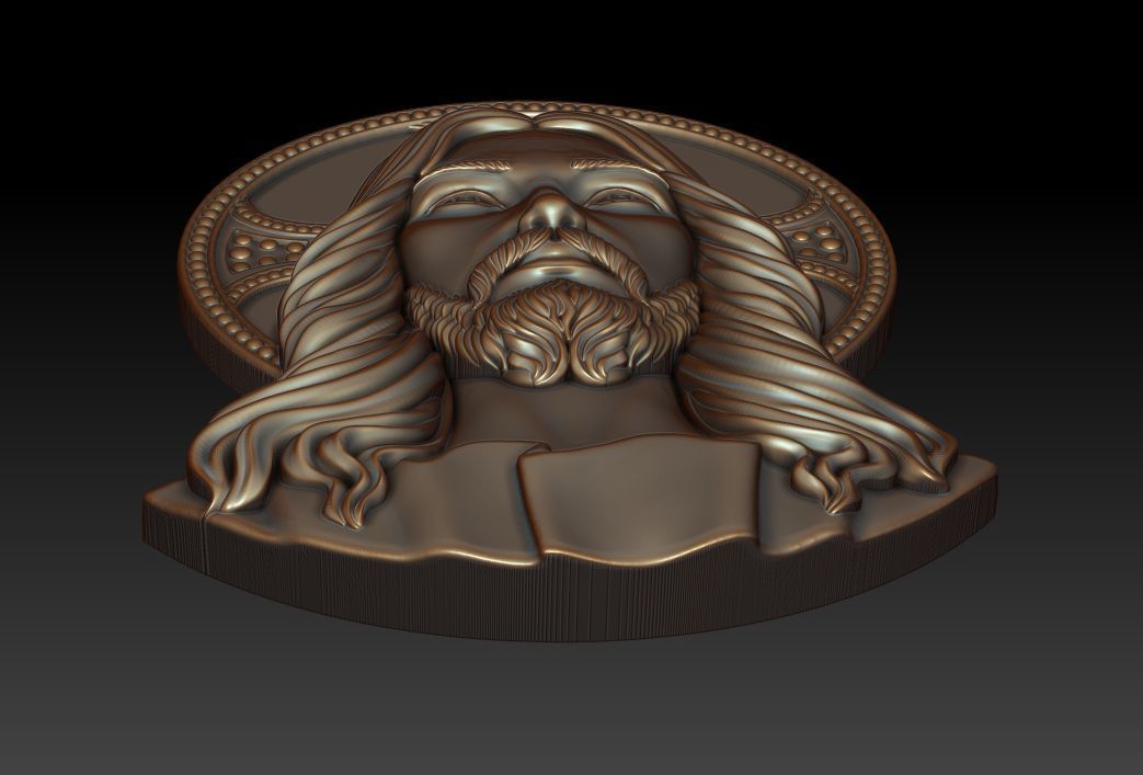 Jesus 2 head 3D print model_3