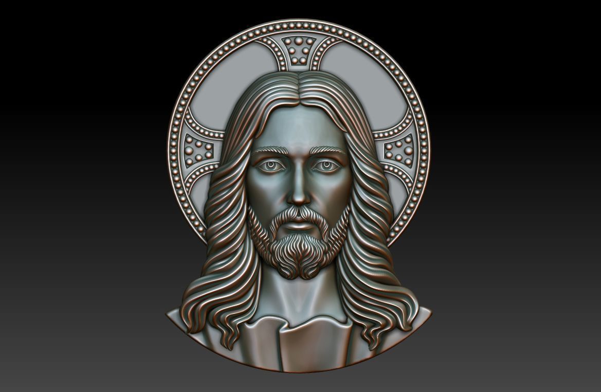 Jesus 2 head 3D print model_7