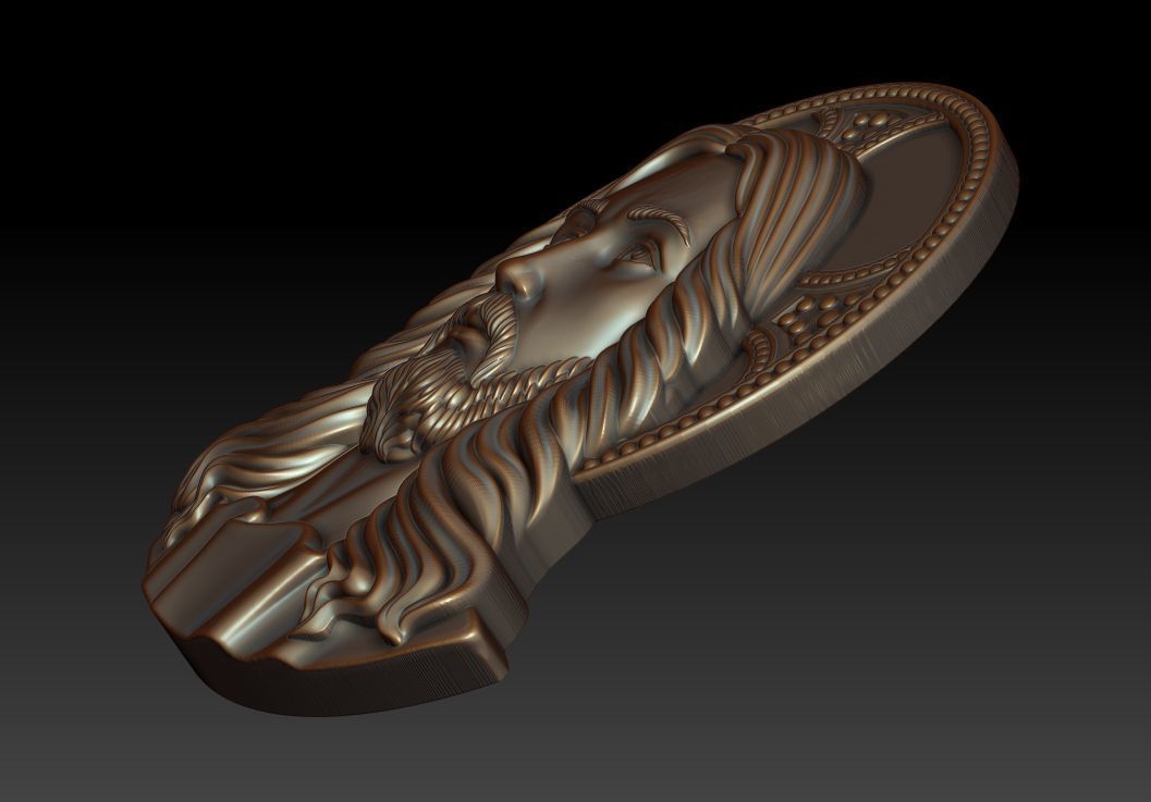 Jesus 2 head 3D print model_2