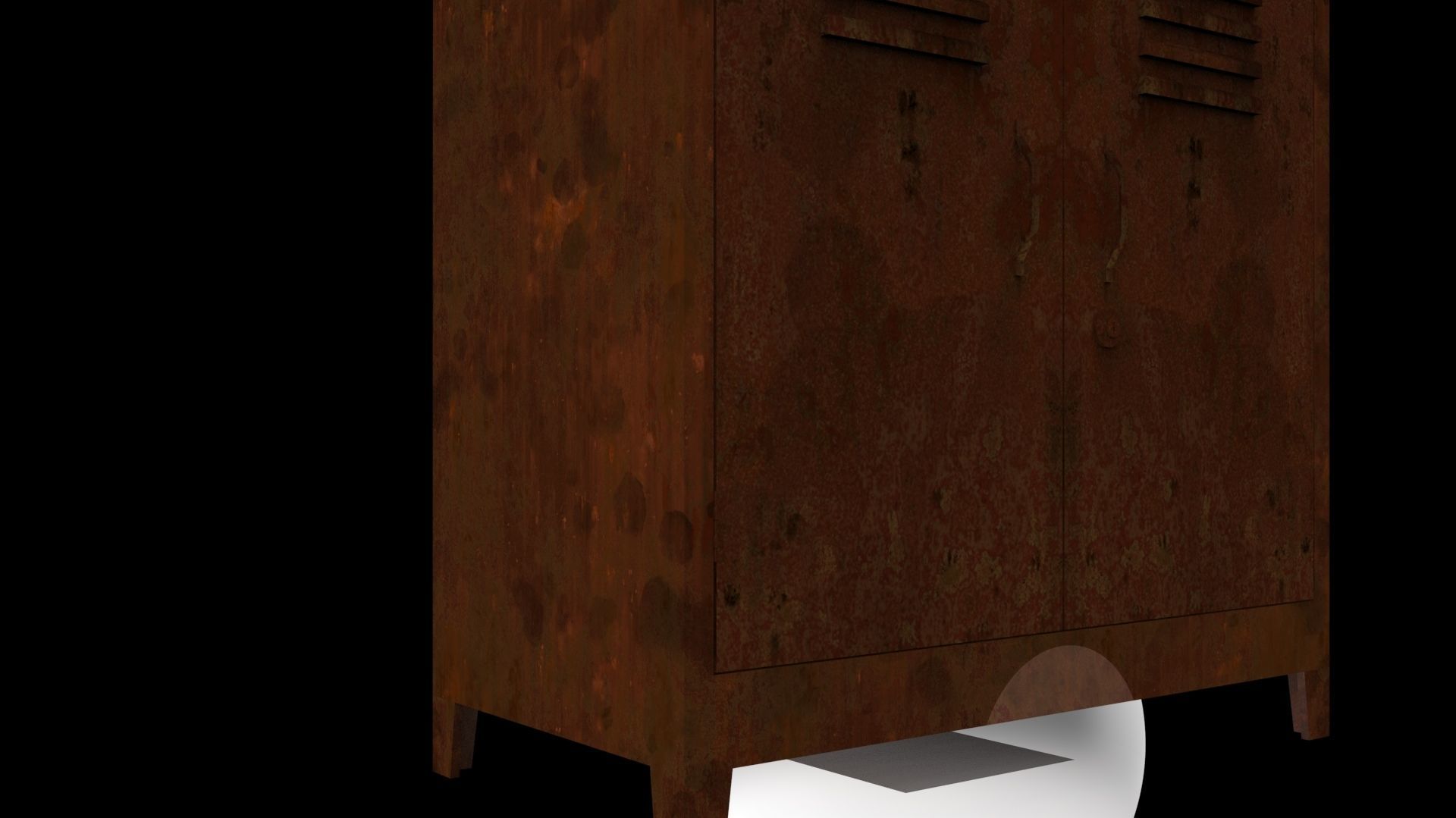 METAL CABINET - DOUBLE SHORT-RUSTY Low-poly 3D model_25