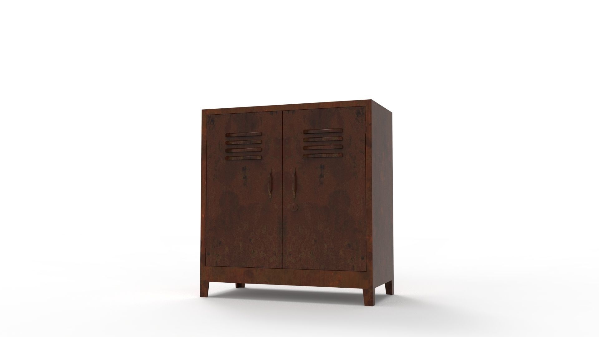 METAL CABINET - DOUBLE SHORT-RUSTY Low-poly 3D model_8