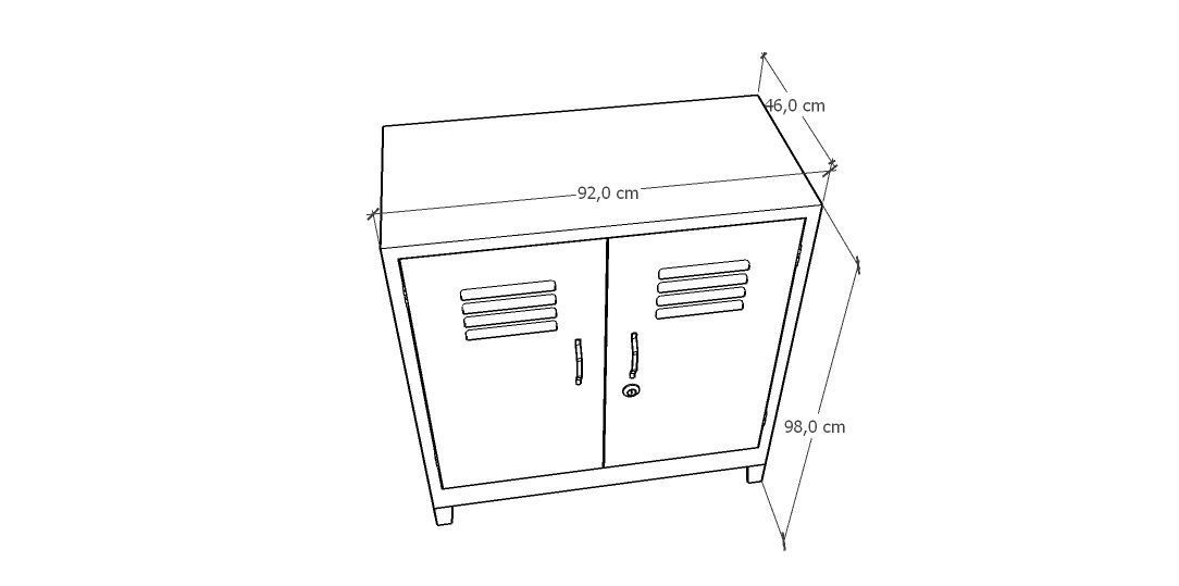 METAL CABINET - DOUBLE SHORT-RUSTY Low-poly 3D model_33