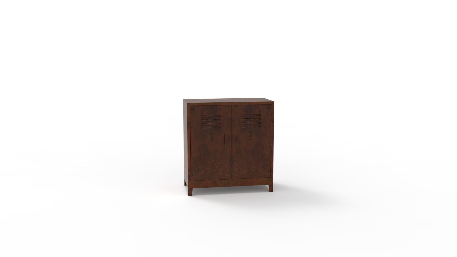 METAL CABINET - DOUBLE SHORT-RUSTY Low-poly 3D model_12