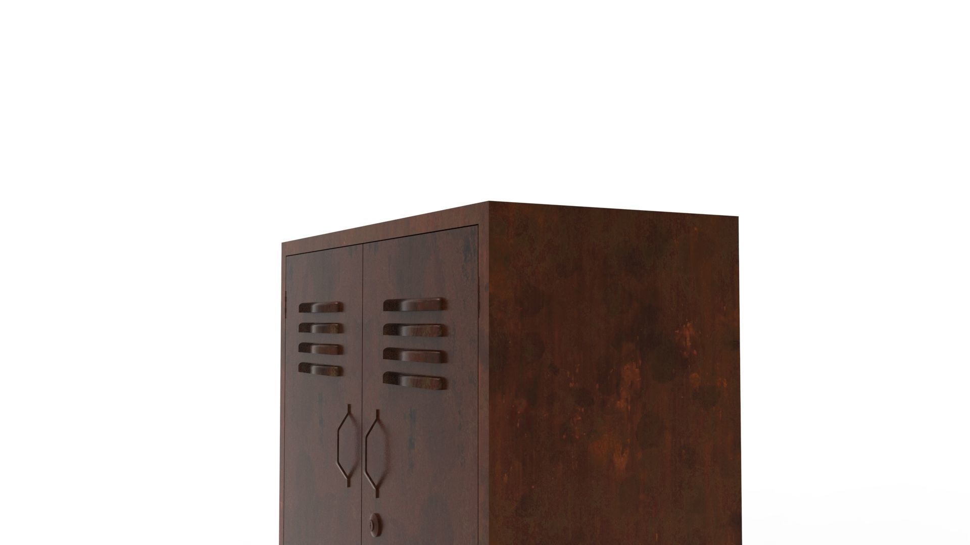 METAL CABINET - DOUBLE SHORT-RUSTY Low-poly 3D model_19