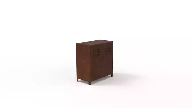 METAL CABINET - DOUBLE SHORT-RUSTY