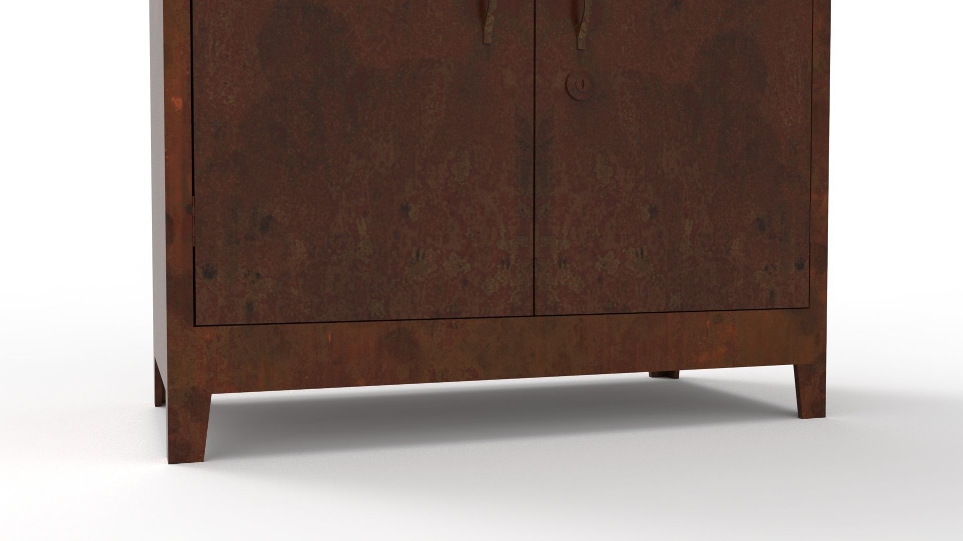 METAL CABINET - DOUBLE SHORT-RUSTY Low-poly 3D model_22