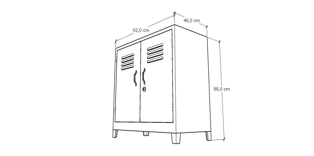 METAL CABINET - DOUBLE SHORT-RUSTY Low-poly 3D model_38