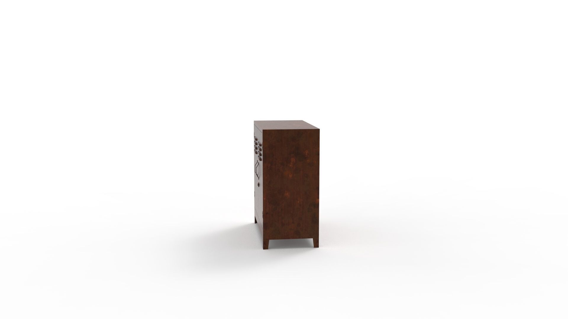 METAL CABINET - DOUBLE SHORT-RUSTY Low-poly 3D model_27
