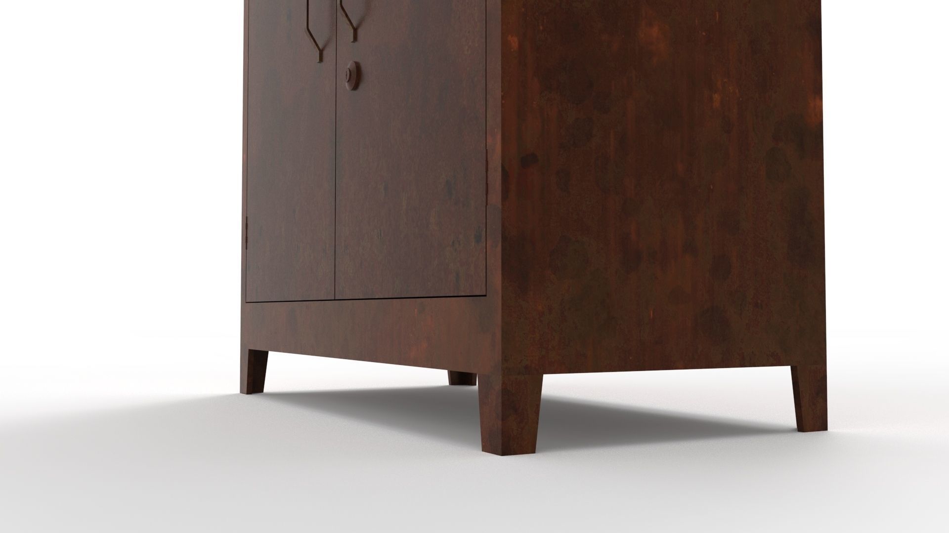 METAL CABINET - DOUBLE SHORT-RUSTY Low-poly 3D model_20