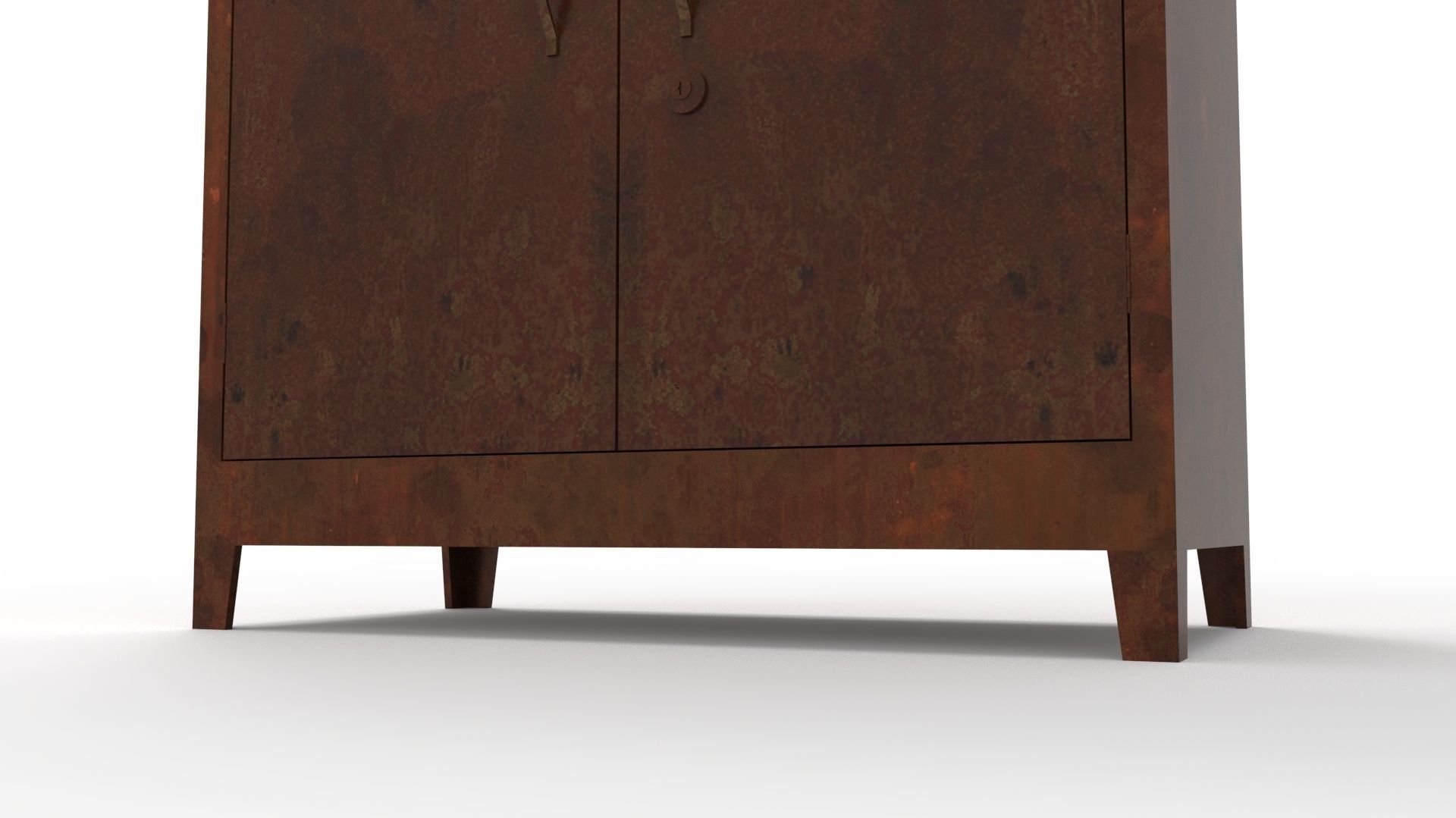 METAL CABINET - DOUBLE SHORT-RUSTY Low-poly 3D model_21