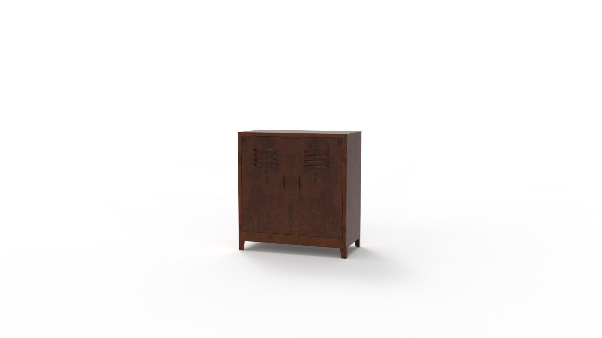 METAL CABINET - DOUBLE SHORT-RUSTY Low-poly 3D model_23
