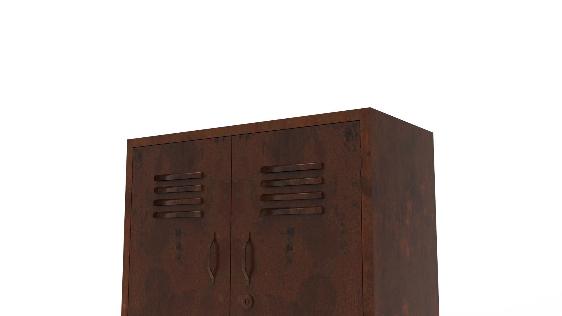 METAL CABINET - DOUBLE SHORT-RUSTY Low-poly 3D model_18