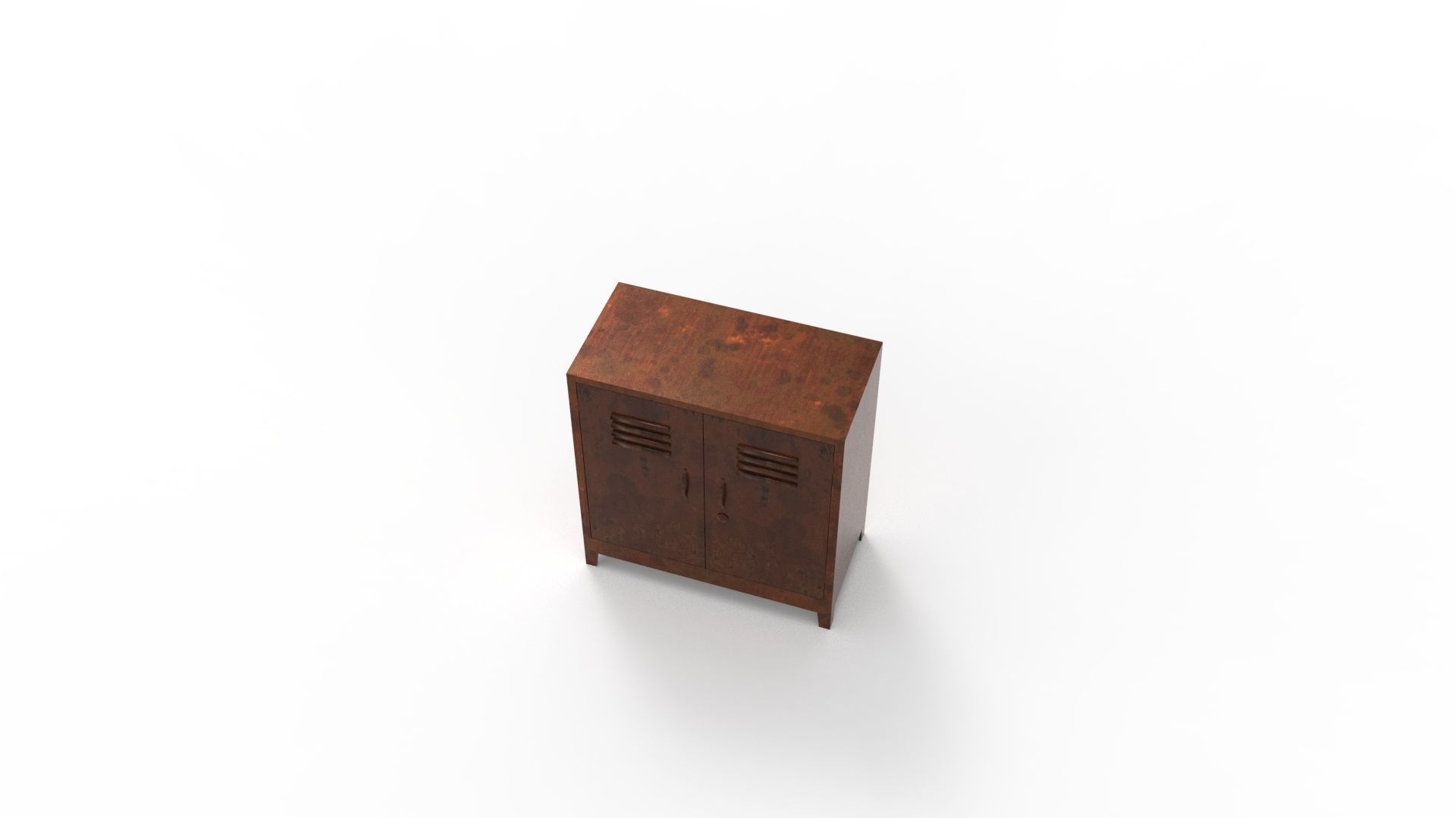 METAL CABINET - DOUBLE SHORT-RUSTY Low-poly 3D model_14