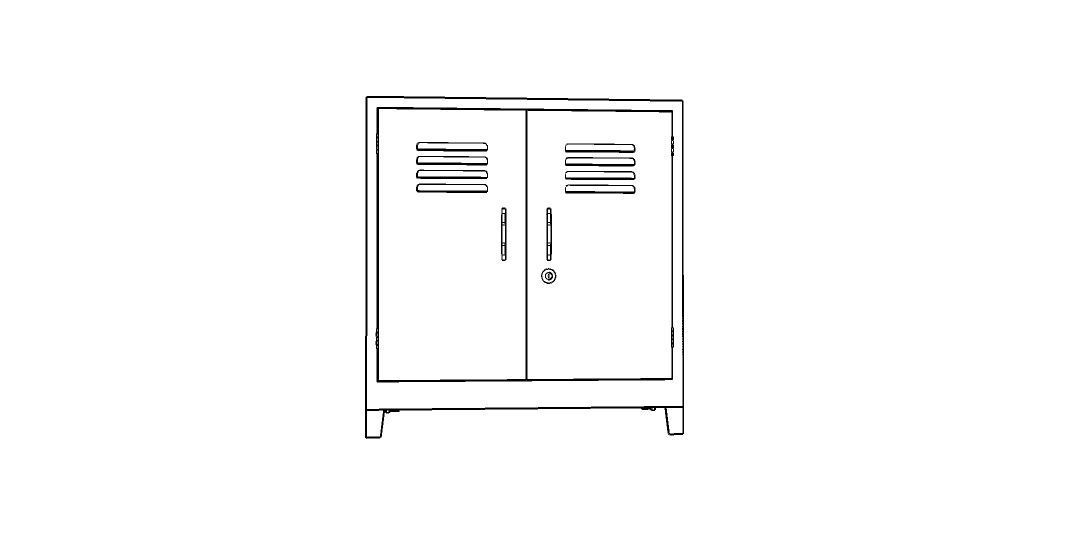 METAL CABINET - DOUBLE SHORT-RUSTY Low-poly 3D model_35