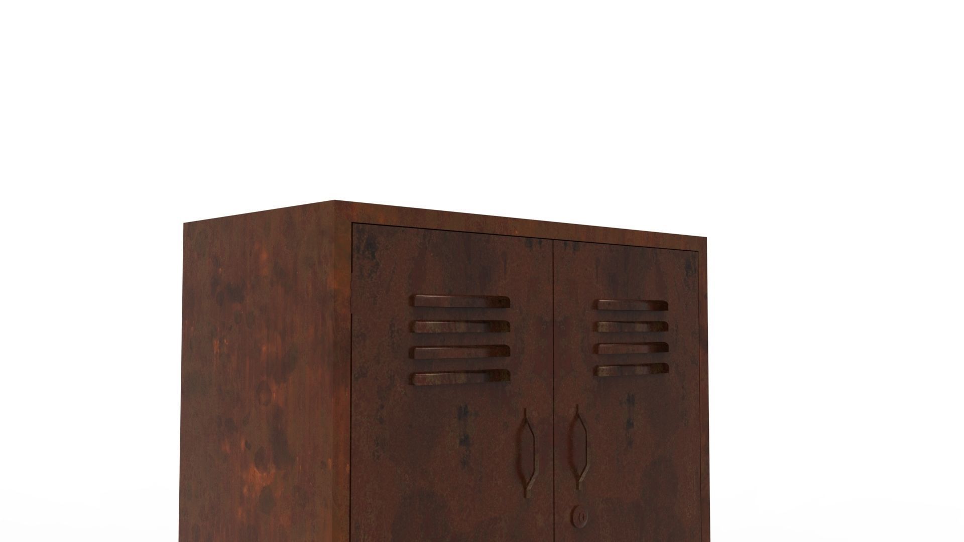 METAL CABINET - DOUBLE SHORT-RUSTY Low-poly 3D model_16