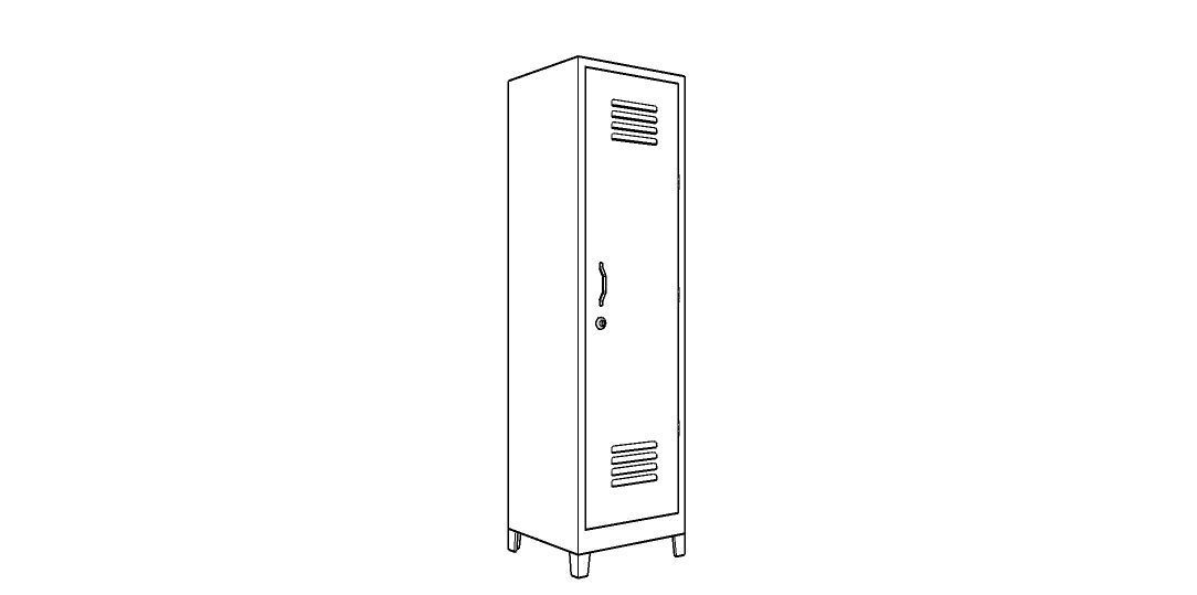 METAL CABINET-SINGLE LONG-RUSTY Low-poly 3D model_35