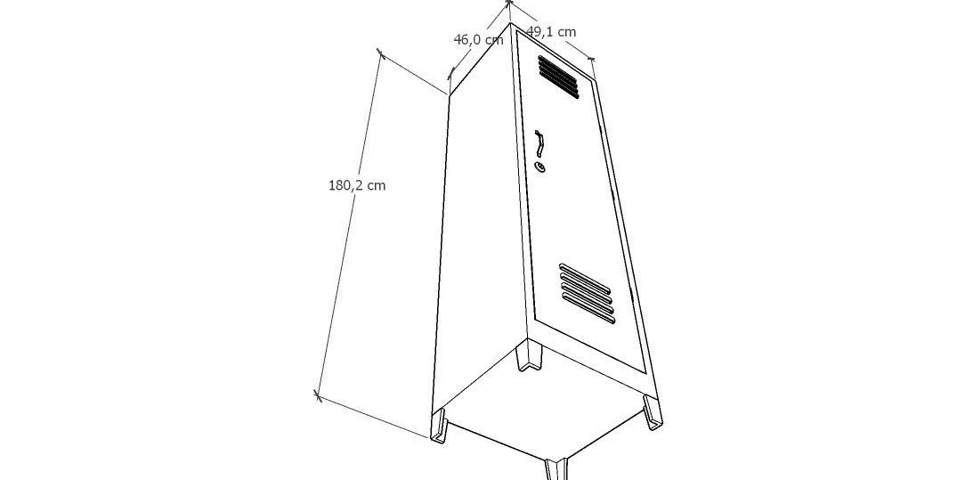 METAL CABINET-SINGLE LONG-RUSTY Low-poly 3D model_11