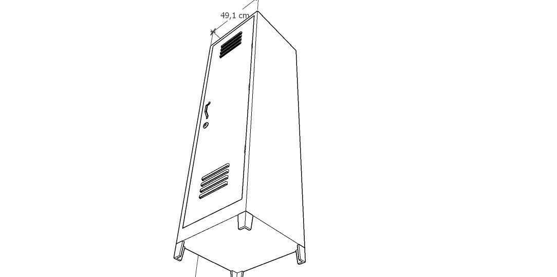 METAL CABINET-SINGLE LONG-RUSTY Low-poly 3D model_49