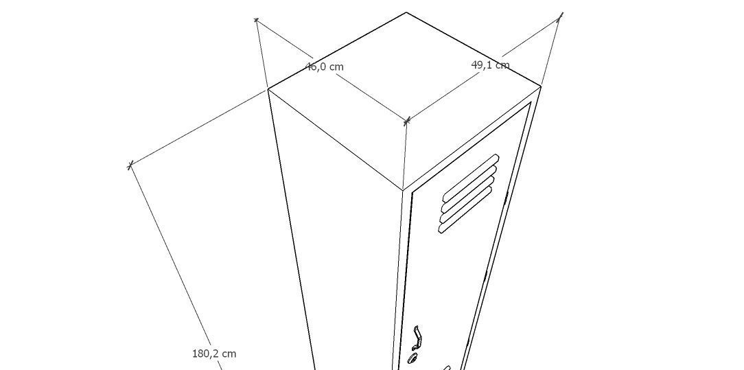 METAL CABINET-SINGLE LONG-RUSTY Low-poly 3D model_41