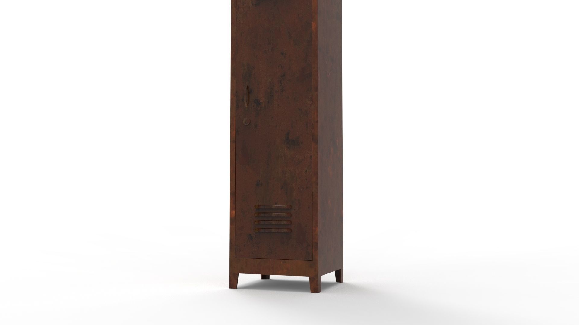 METAL CABINET-SINGLE LONG-RUSTY Low-poly 3D model_25