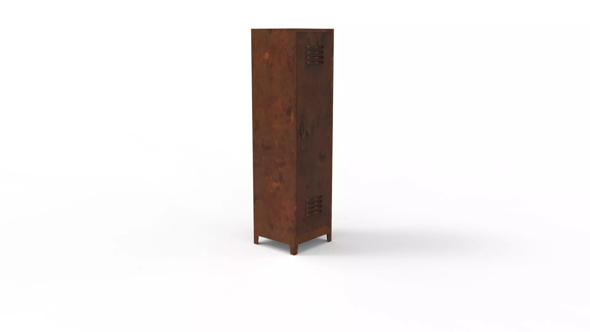 METAL CABINET-SINGLE LONG-RUSTY Low-poly 3D model_0