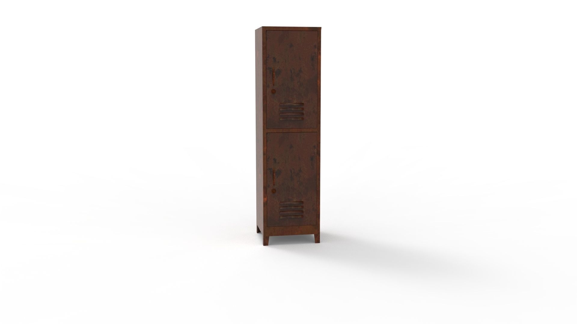 METAL CABINET - SINGLE LONG TWO COVER-RUSTY Low-poly 3D model_3