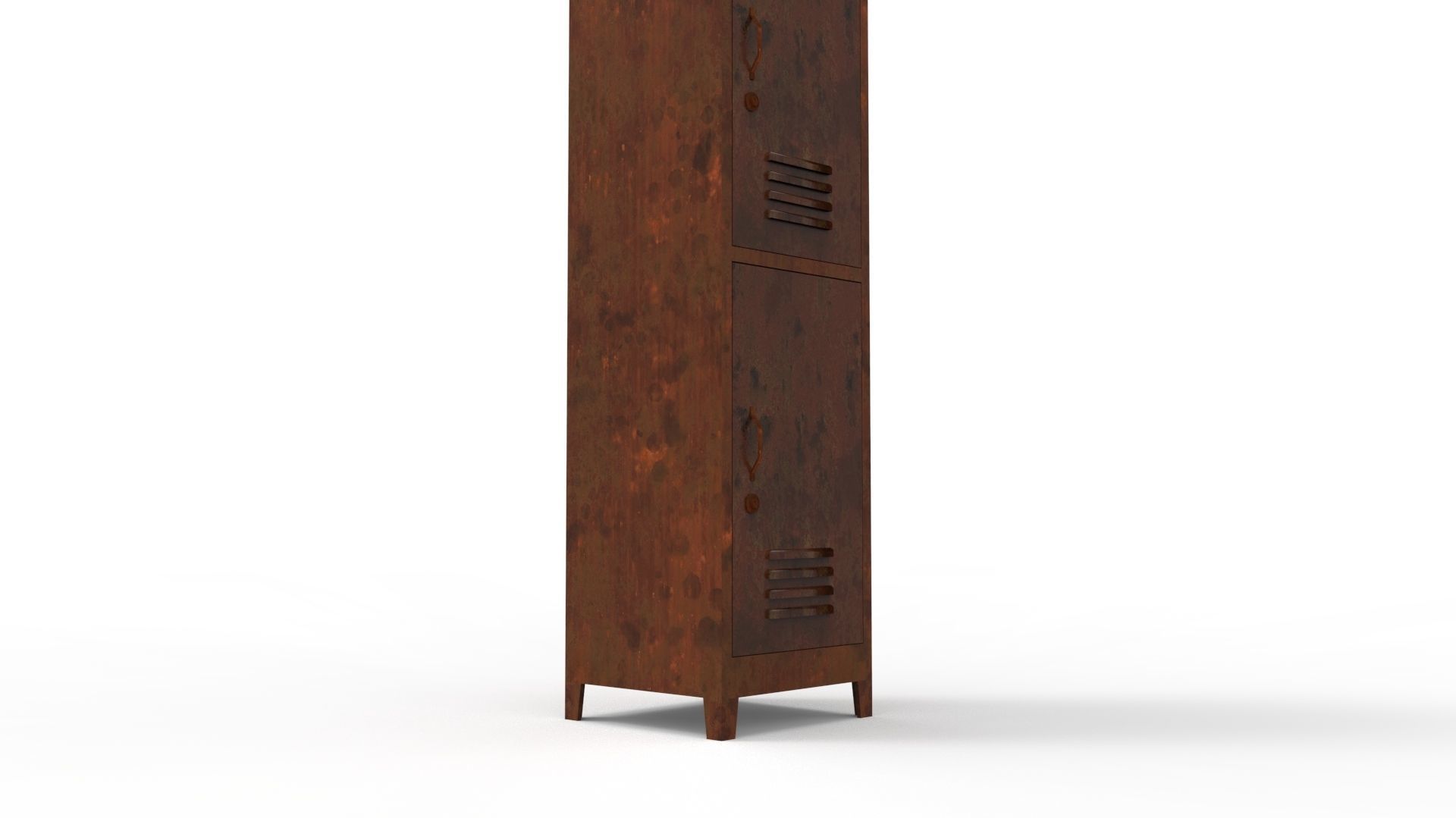 METAL CABINET - SINGLE LONG TWO COVER-RUSTY Low-poly 3D model_26