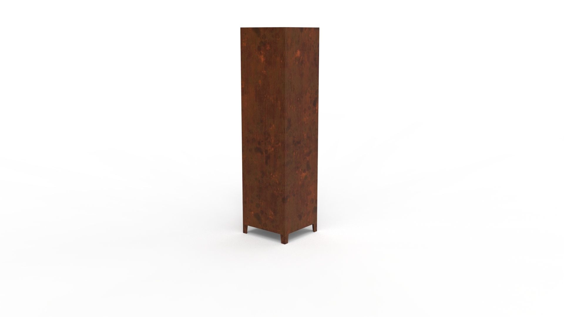 METAL CABINET - SINGLE LONG TWO COVER-RUSTY Low-poly 3D model_20