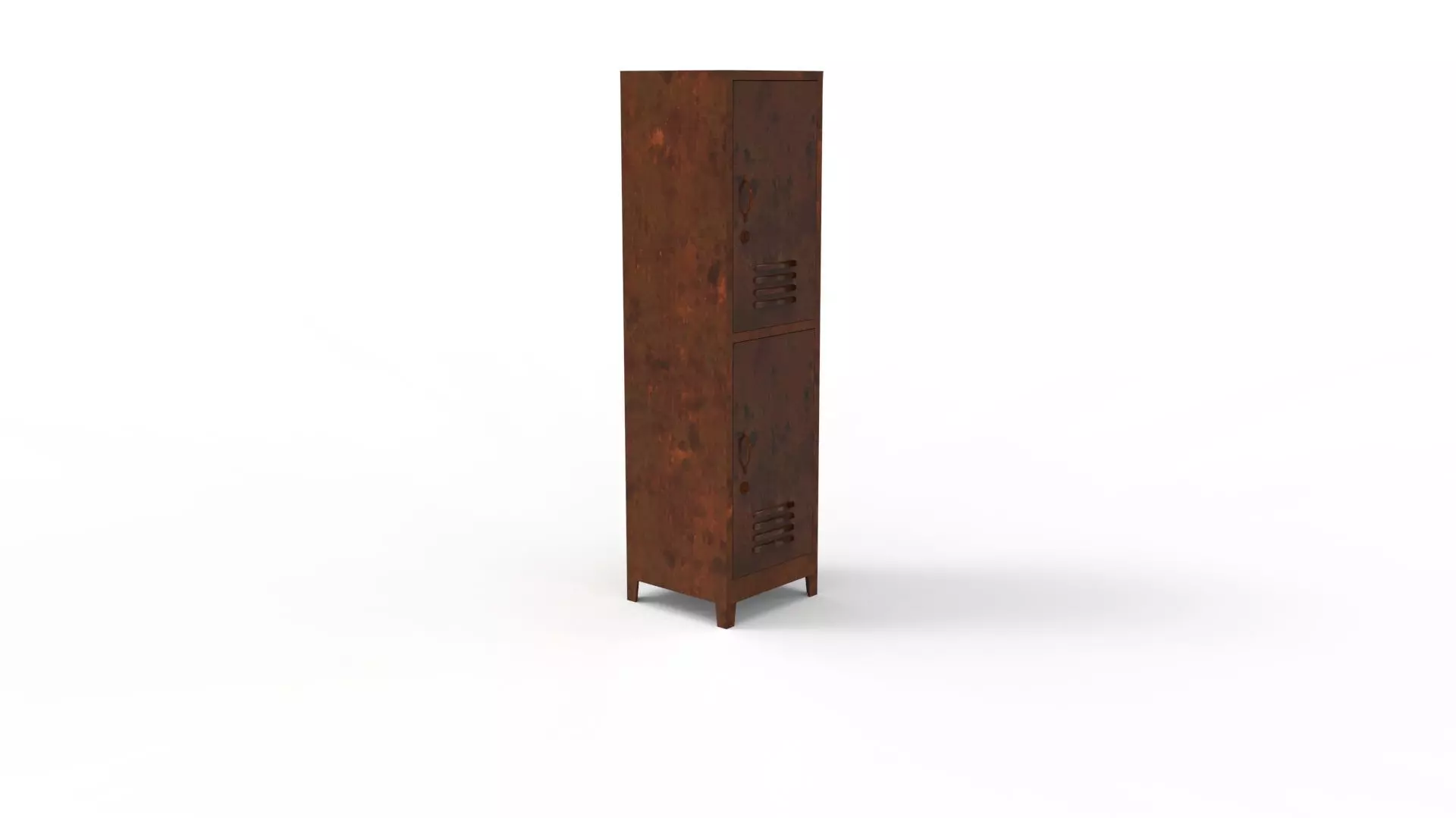METAL CABINET - SINGLE LONG TWO COVER-RUSTY Low-poly 3D model_0