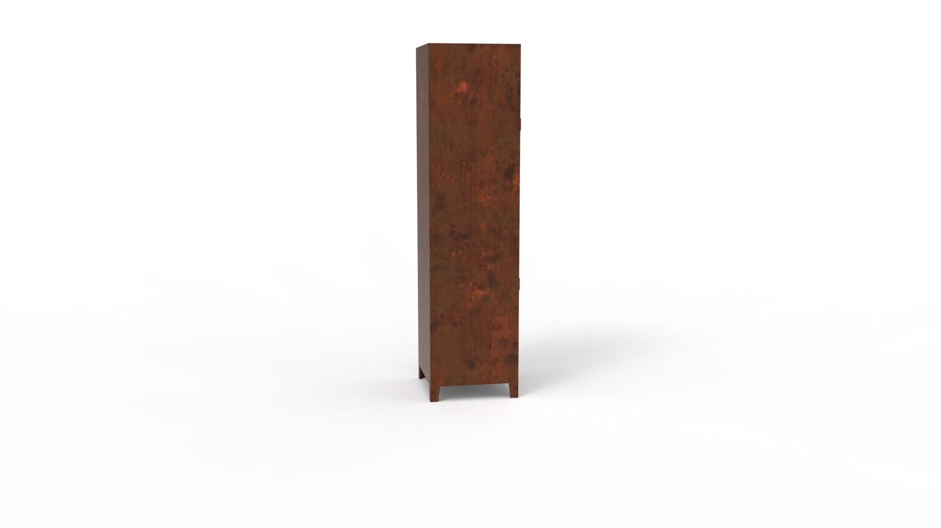 METAL CABINET - SINGLE LONG TWO COVER-RUSTY Low-poly 3D model_21