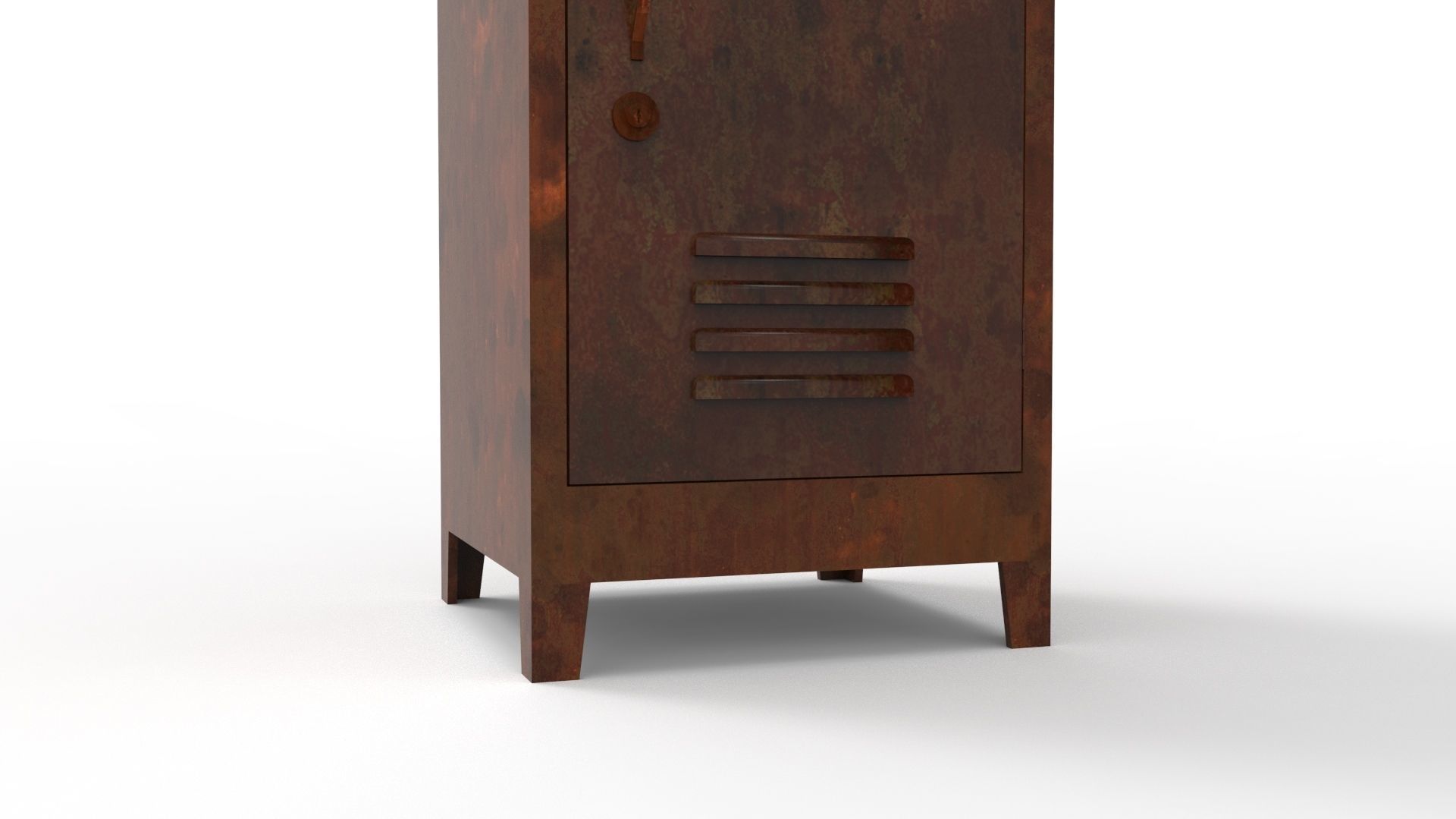 METAL CABINET - SINGLE LONG TWO COVER-RUSTY Low-poly 3D model_37